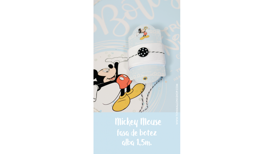 Trusou botez cu Mickey Mouse broderie customizata Mickey Baby Blue 1